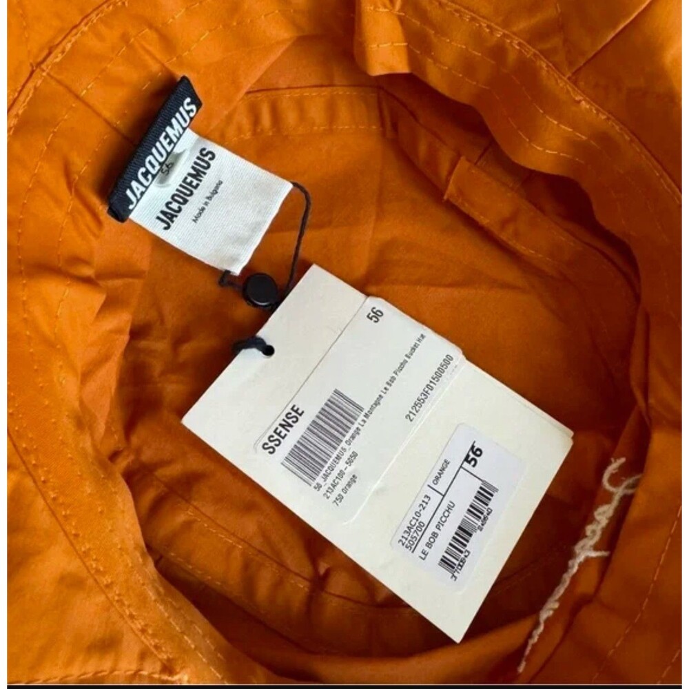 Jacquemus orange logo bucket hat seen on Hailey size56 - Picture 6 of 6